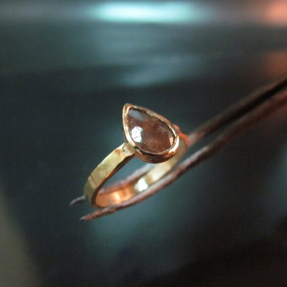 Engagement ring. 14k Yellow gold ring with 1.3ct Brown-gray color diamond. - Picture 17 of 17